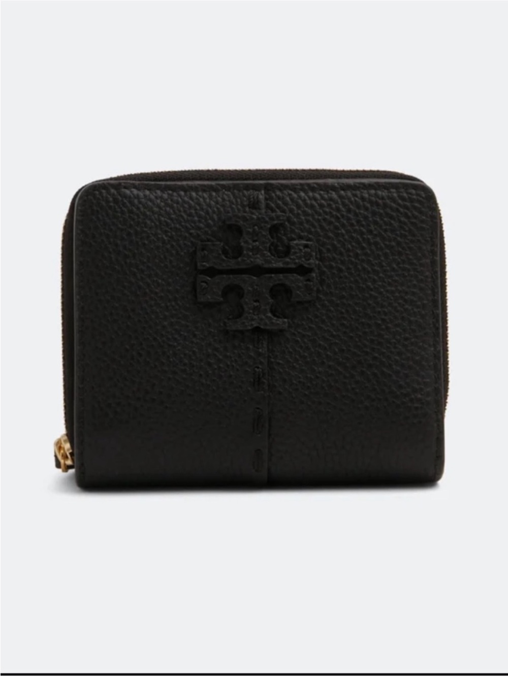 TORY BURCH McGraw Bi-Fold Wallet Black Leather NWT Bifold